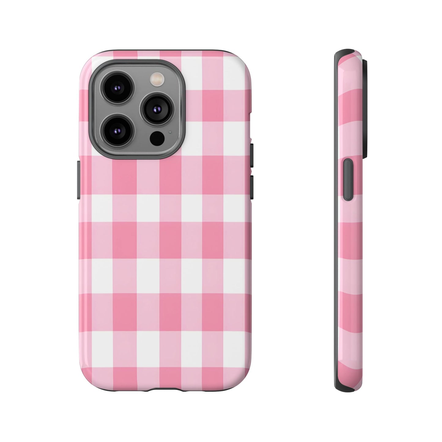 Pink Gingham Cute Phone Case Cover, for Fashion Lovers, Gift for Her, Stylish Tech Accessory, Perfect for Birthdays & Holidays