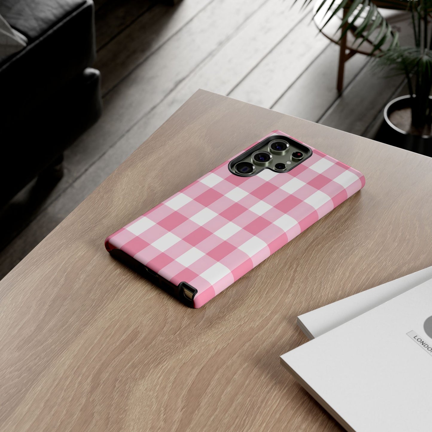 Pink Gingham Cute Phone Case Cover, for Fashion Lovers, Gift for Her, Stylish Tech Accessory, Perfect for Birthdays & Holidays