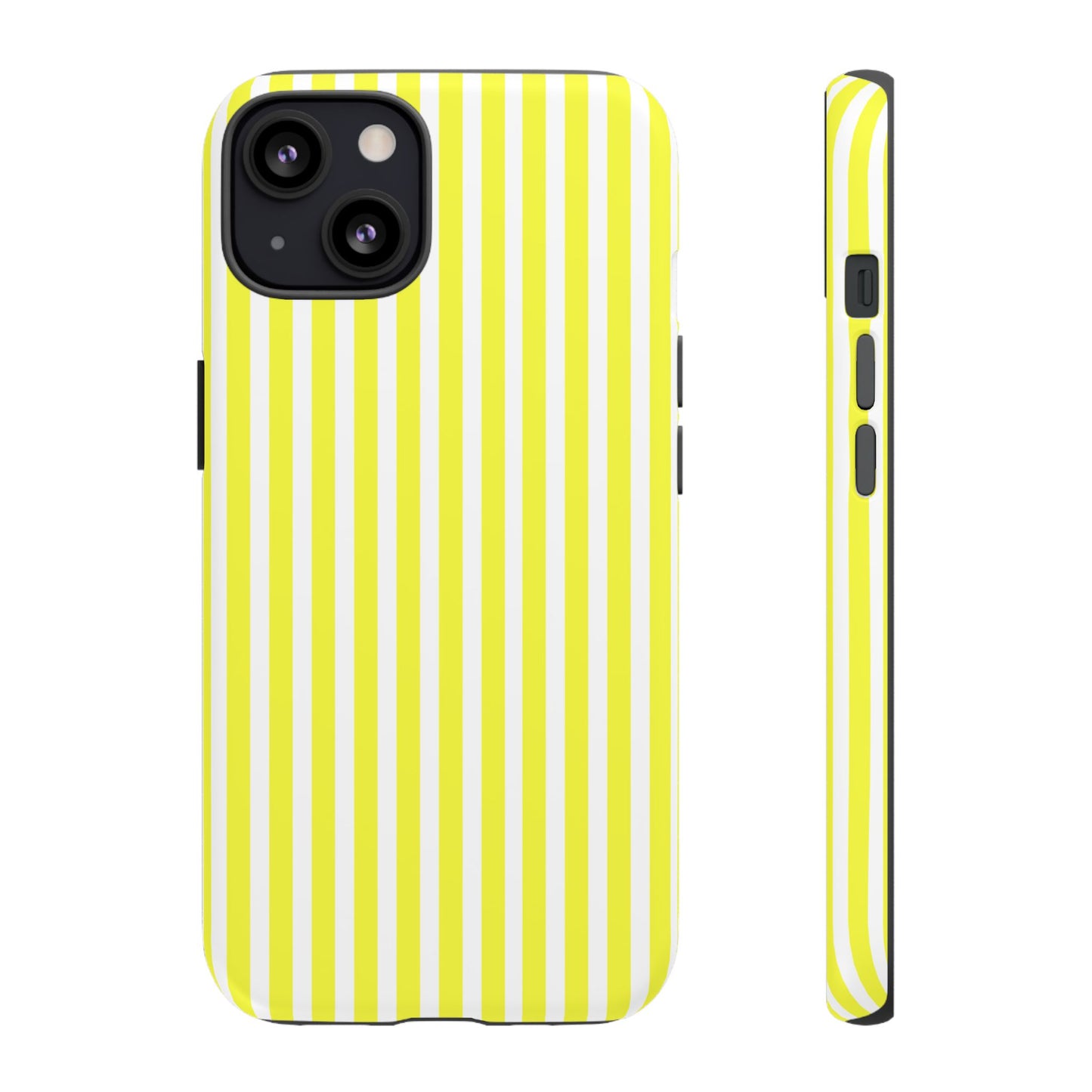 Phone Case Cover, Banana Yellow and White Striped Tough Case for iPhone Samsung Google, Protective Cellphone Cover, Hard Shell Phone
