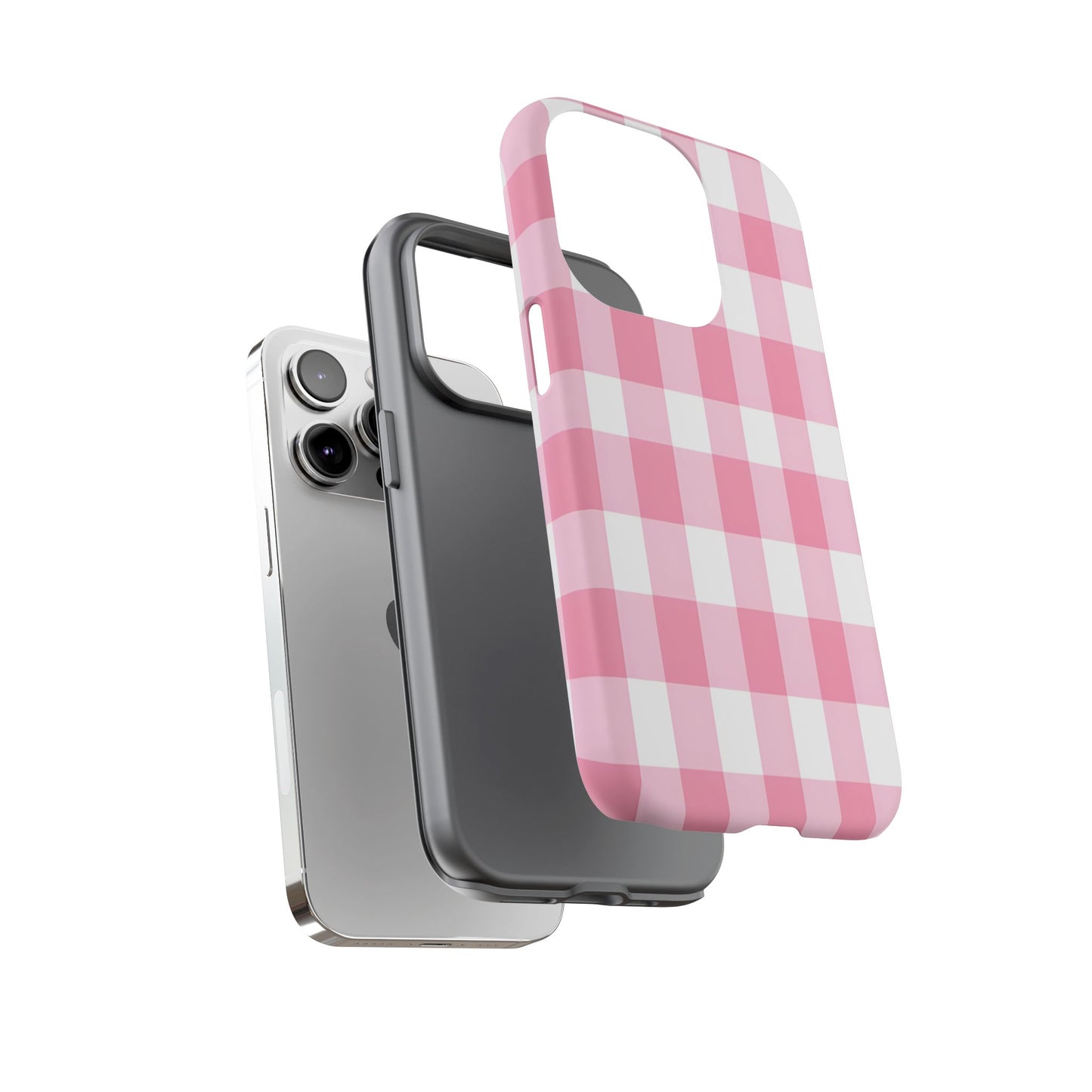 Pink Gingham Cute Phone Case Cover, for Fashion Lovers, Gift for Her, Stylish Tech Accessory, Perfect for Birthdays & Holidays