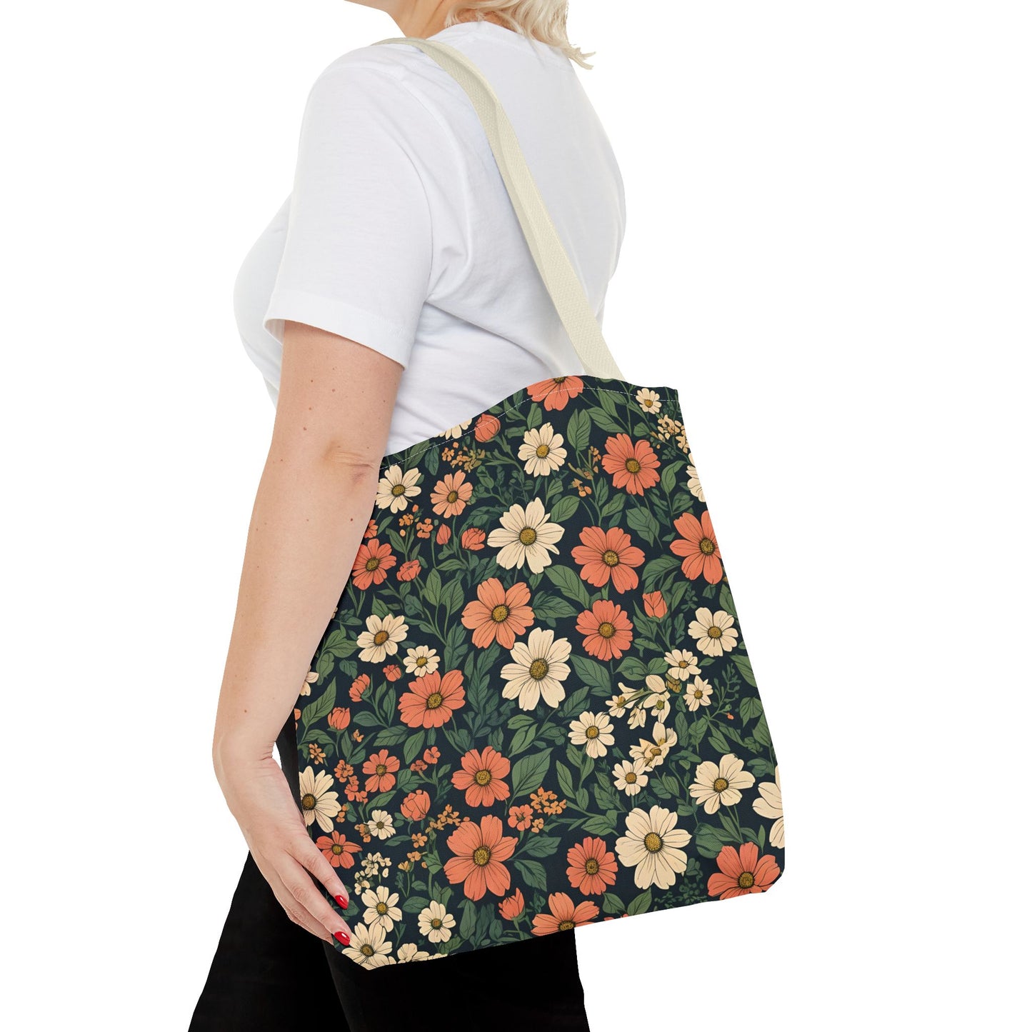 Tote Bag Floral Design Shopping Carry Travel Bag