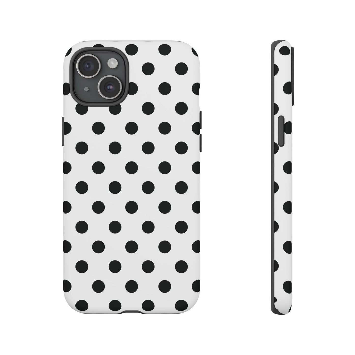 Black White Polka Dot Phone Case Cover iPhone, Samsung Galaxy S25, Google Pixel 7