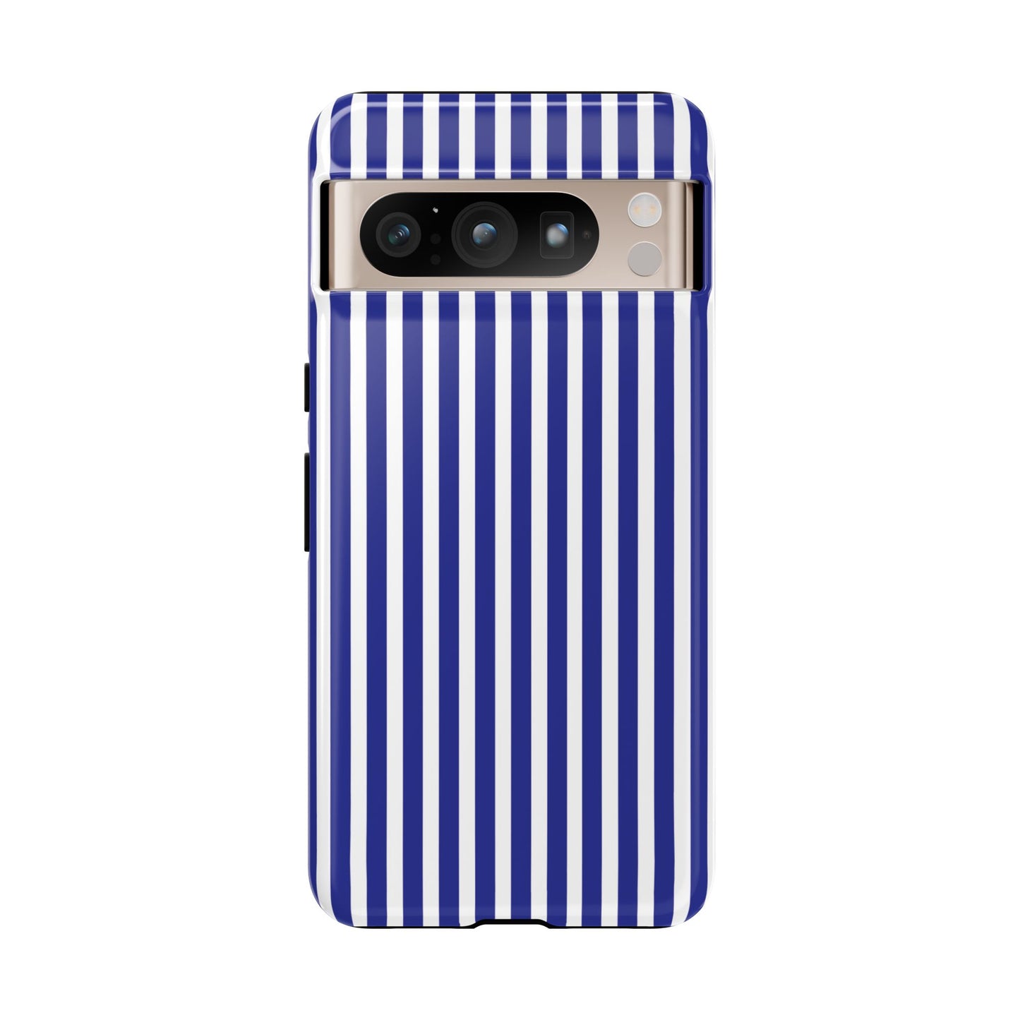 Phone Case, Blue White Striped Tough Case Cover, Protective Phone Cover, Hard Shell Phone Case, Phone Accessories, Phone Protector