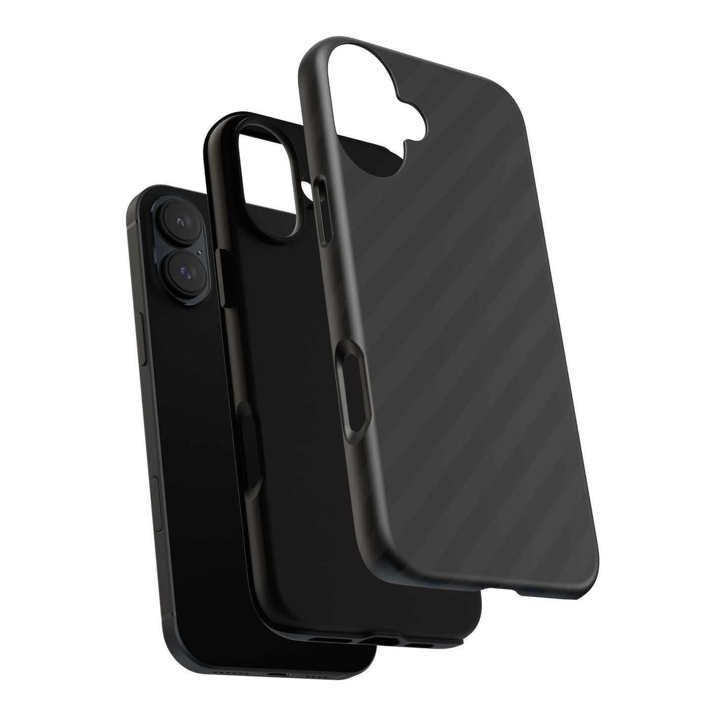 Phone Case, Black Diagonal Pattern Tough Gloss Finish Protective Cover, iPhone, Samsung, Google Pixel, Unique Geometric Design, Gift