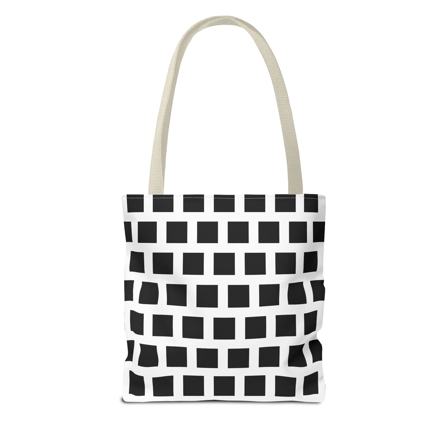 Black Square Pattern Tote Bag - Versatile and Durable Shoulder Bag