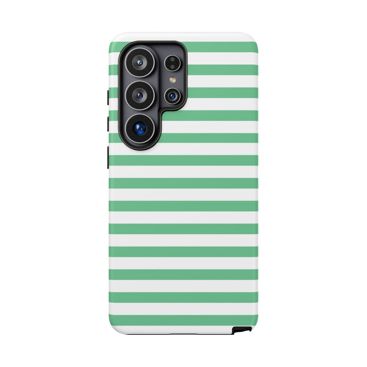 Mint Green Striped Phone Case | Horizontal Candy Stripe iPhone Cover