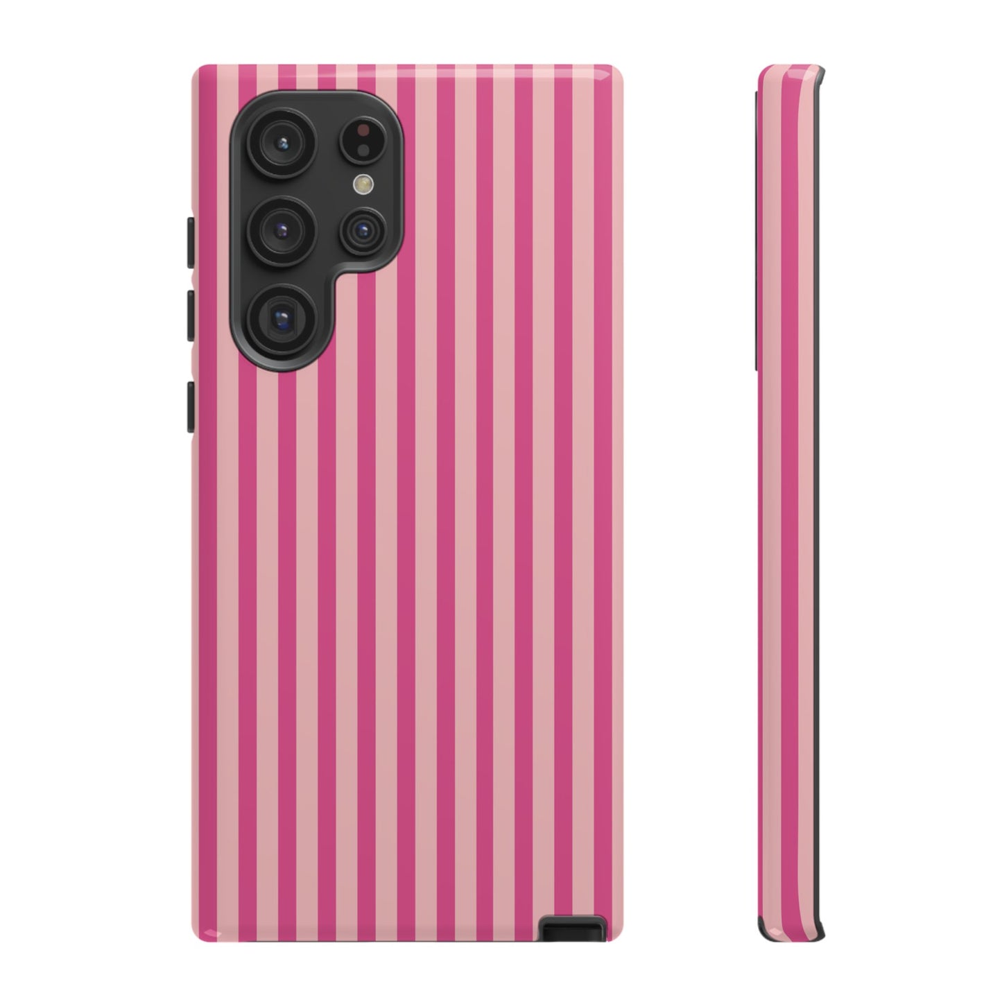 Pink Stripe Everyday Phone Case Cover, Protective Smartphone Cover, Trendy Accessories