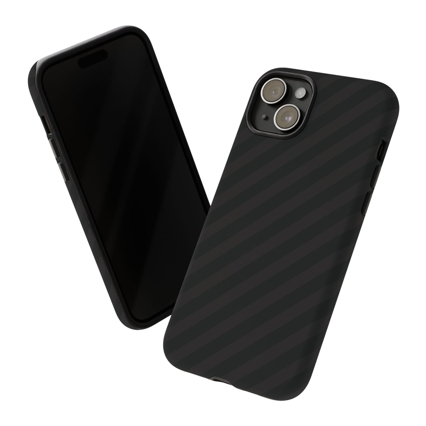 Phone Case, Black Diagonal Pattern Tough Gloss Finish Protective Cover, iPhone, Samsung, Google Pixel, Unique Geometric Design, Gift