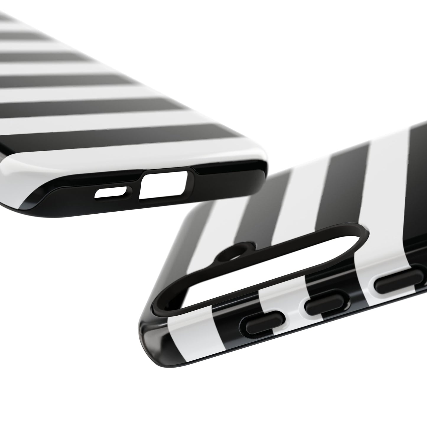 Black White Stripe Phone Case for iPhone, Samsung S, Google Pixel Phones
