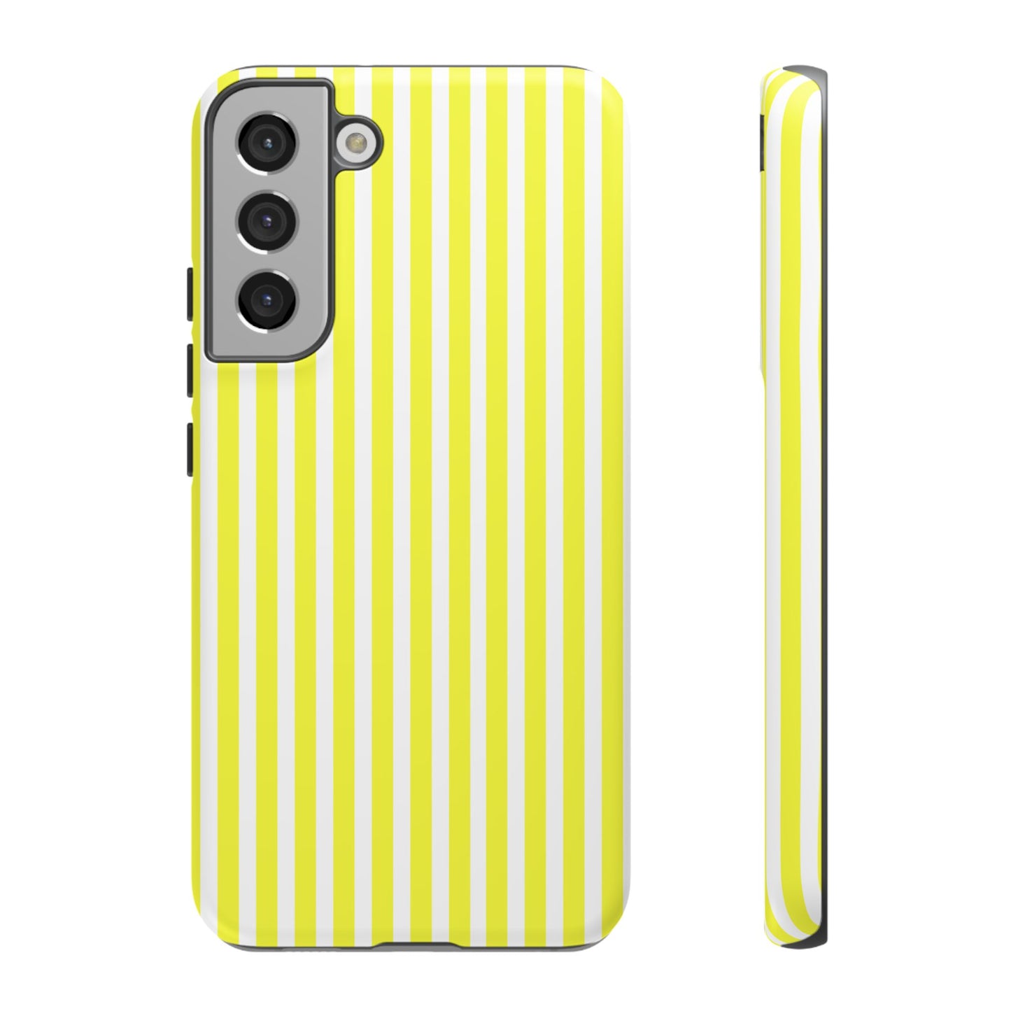 Phone Case Cover, Banana Yellow and White Striped Tough Case for iPhone Samsung Google, Protective Cellphone Cover, Hard Shell Phone
