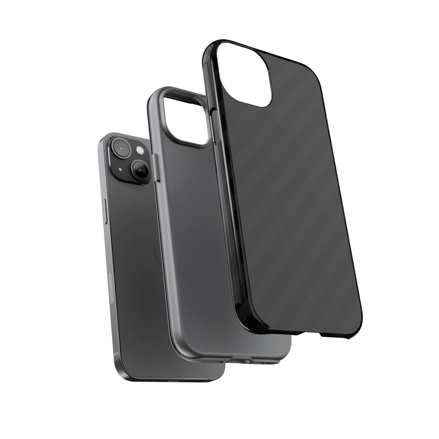 Phone Case, Black Diagonal Pattern Tough Gloss Finish Protective Cover, iPhone, Samsung, Google Pixel, Unique Geometric Design, Gift