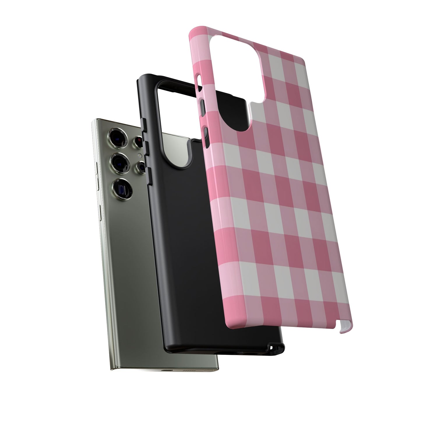 Pink Gingham Cute Phone Case Cover, for Fashion Lovers, Gift for Her, Stylish Tech Accessory, Perfect for Birthdays & Holidays