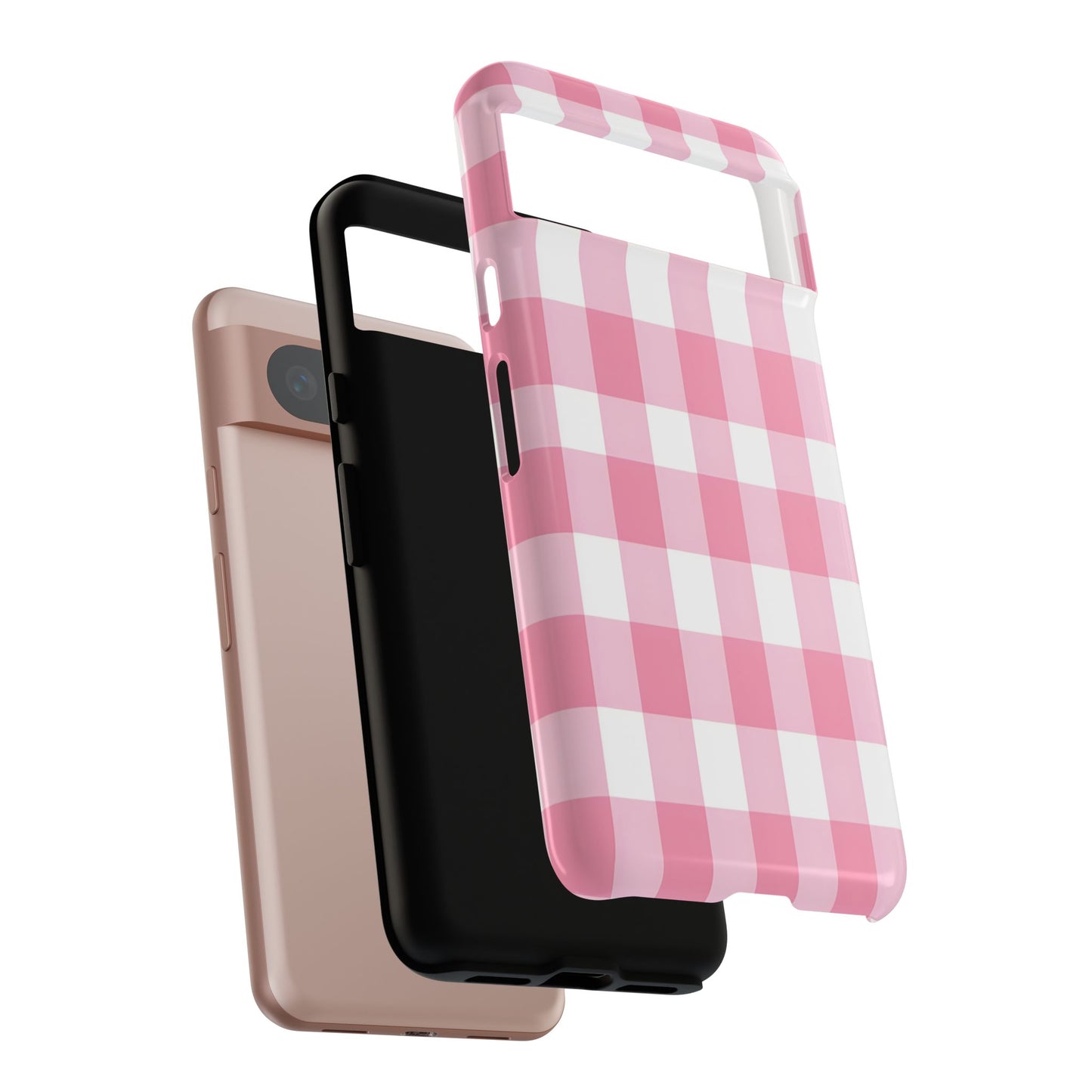 Pink Gingham Cute Phone Case Cover, for Fashion Lovers, Gift for Her, Stylish Tech Accessory, Perfect for Birthdays & Holidays