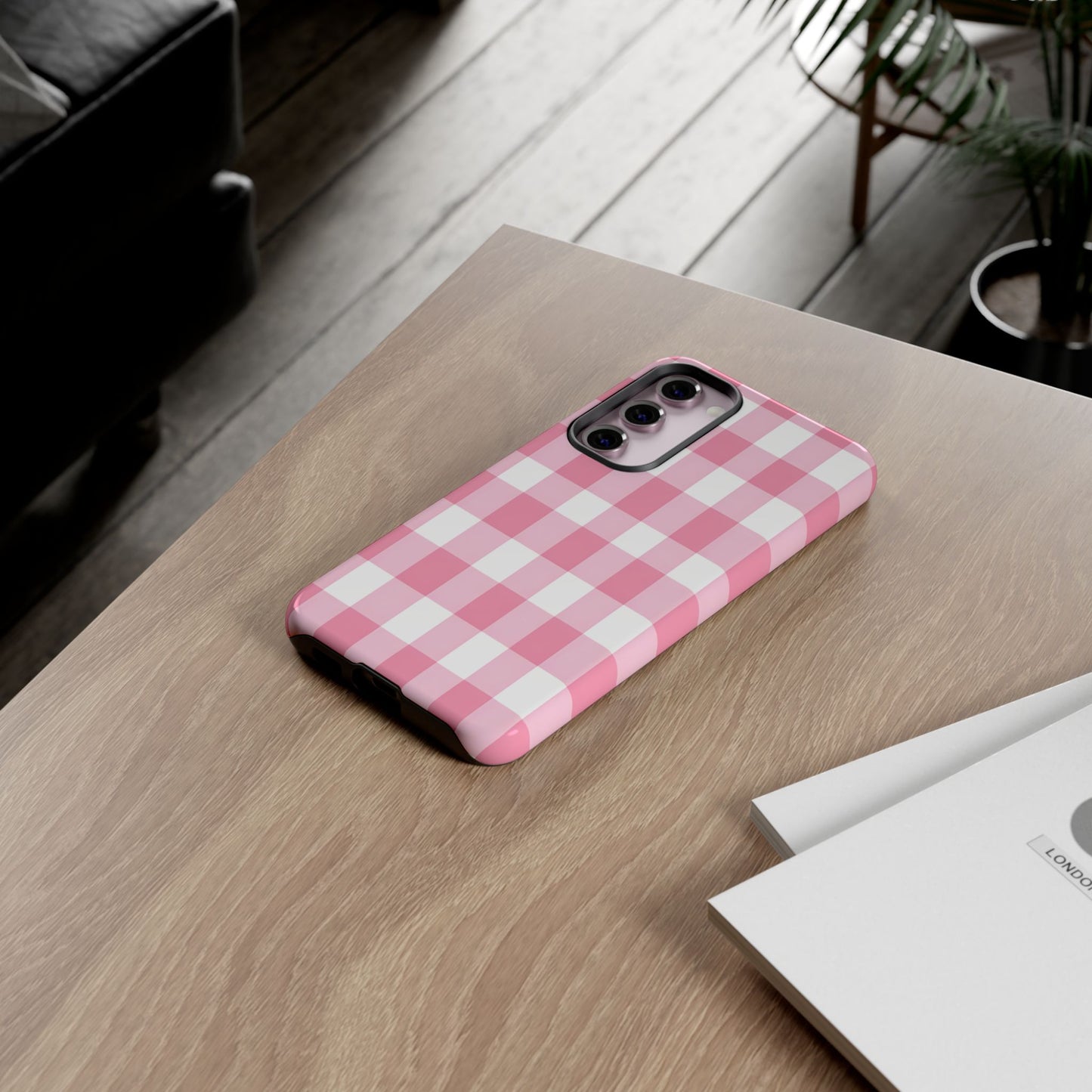 Pink Gingham Cute Phone Case Cover, for Fashion Lovers, Gift for Her, Stylish Tech Accessory, Perfect for Birthdays & Holidays