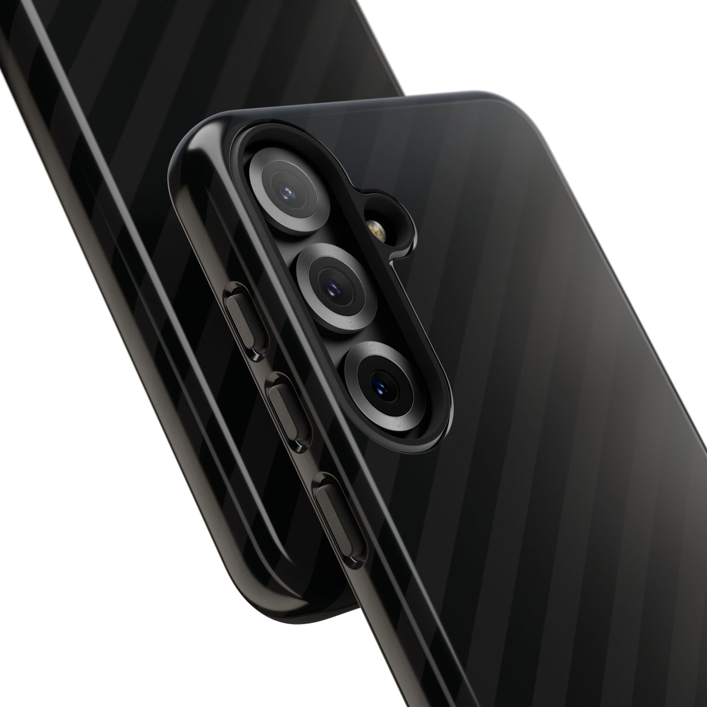 Phone Case, Black Diagonal Pattern Tough Gloss Finish Protective Cover, iPhone, Samsung, Google Pixel, Unique Geometric Design, Gift