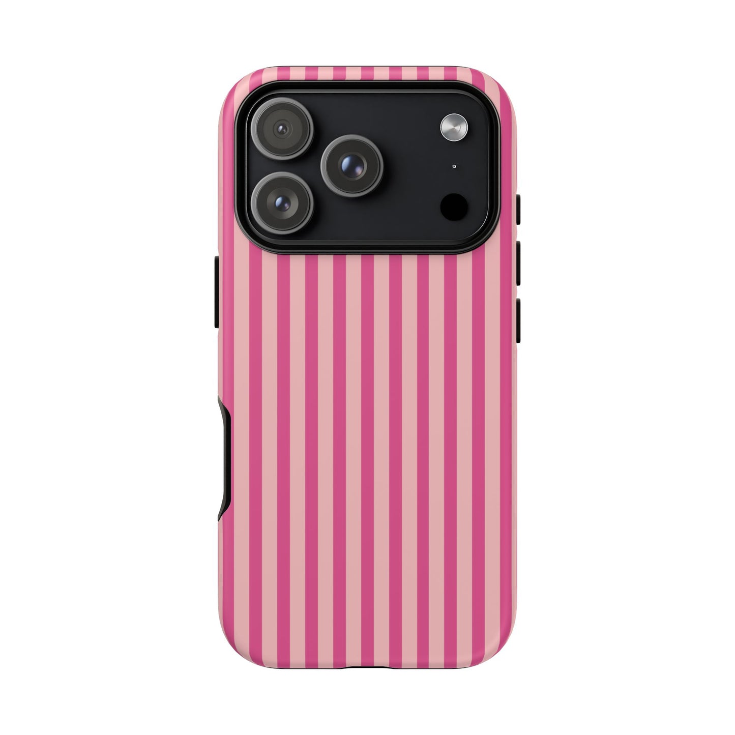 Pink Stripe Everyday Phone Case Cover, Protective Smartphone Cover, Trendy Accessories