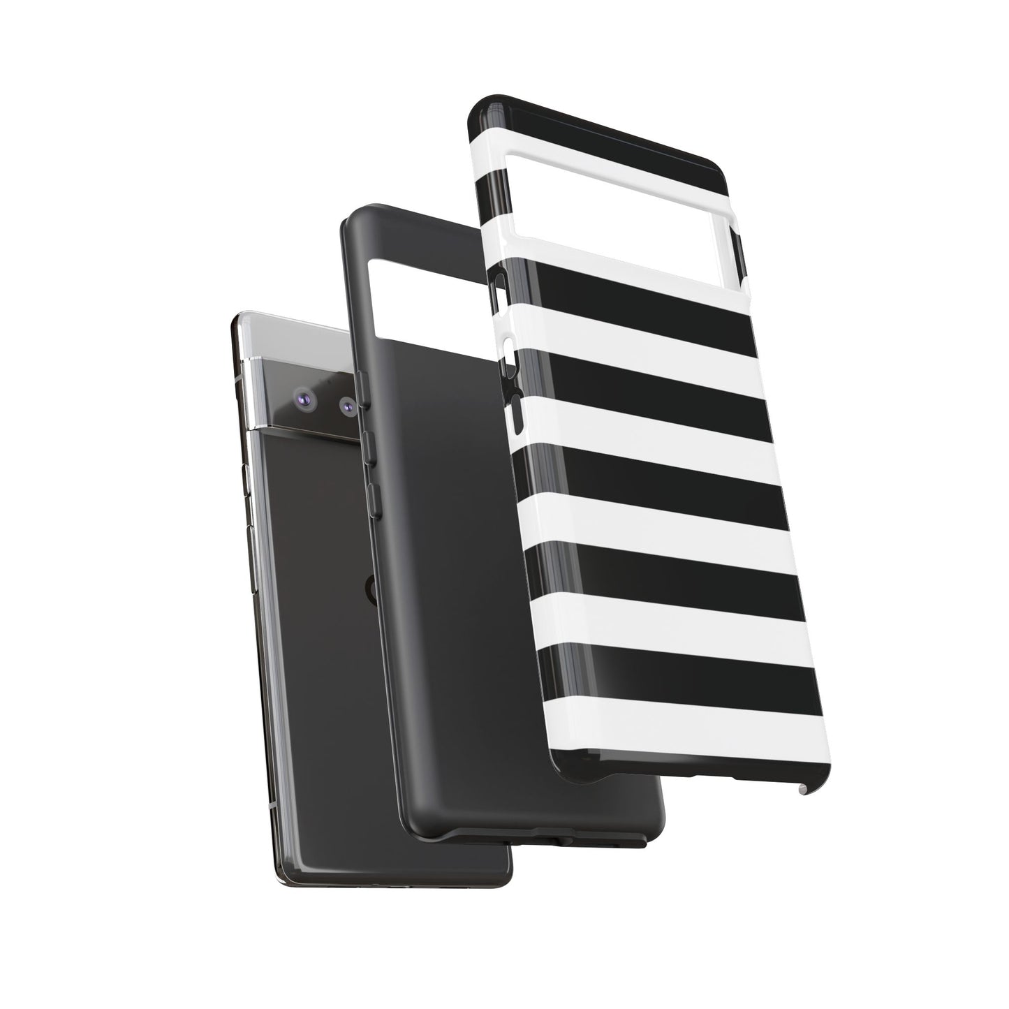 Black White Stripe Phone Case for iPhone, Samsung S, Google Pixel Phones
