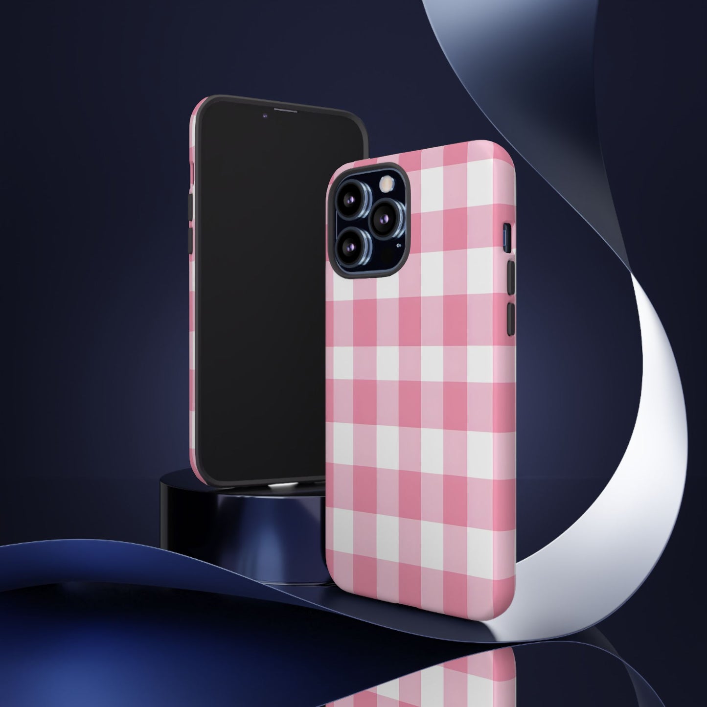 Pink Gingham Cute Phone Case Cover, for Fashion Lovers, Gift for Her, Stylish Tech Accessory, Perfect for Birthdays & Holidays