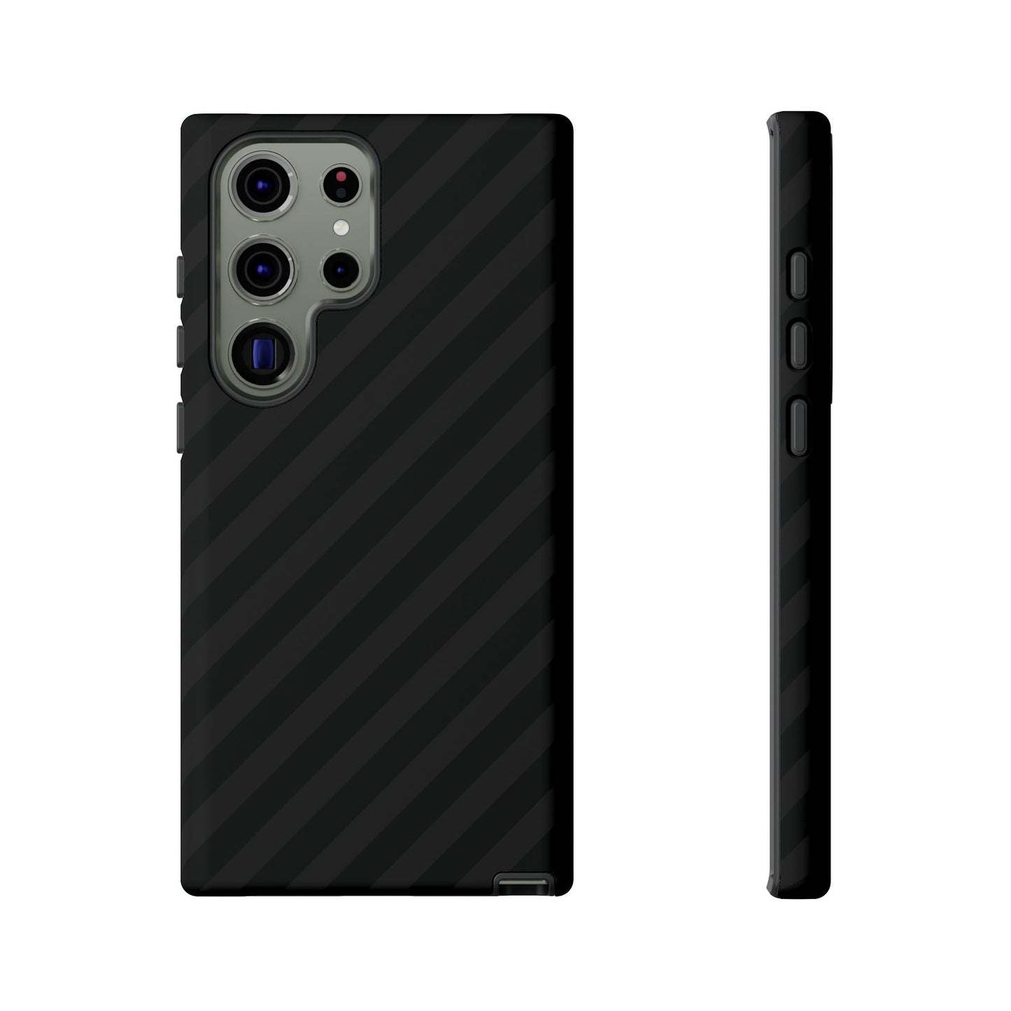 Phone Case, Black Diagonal Pattern Tough Gloss Finish Protective Cover, iPhone, Samsung, Google Pixel, Unique Geometric Design, Gift