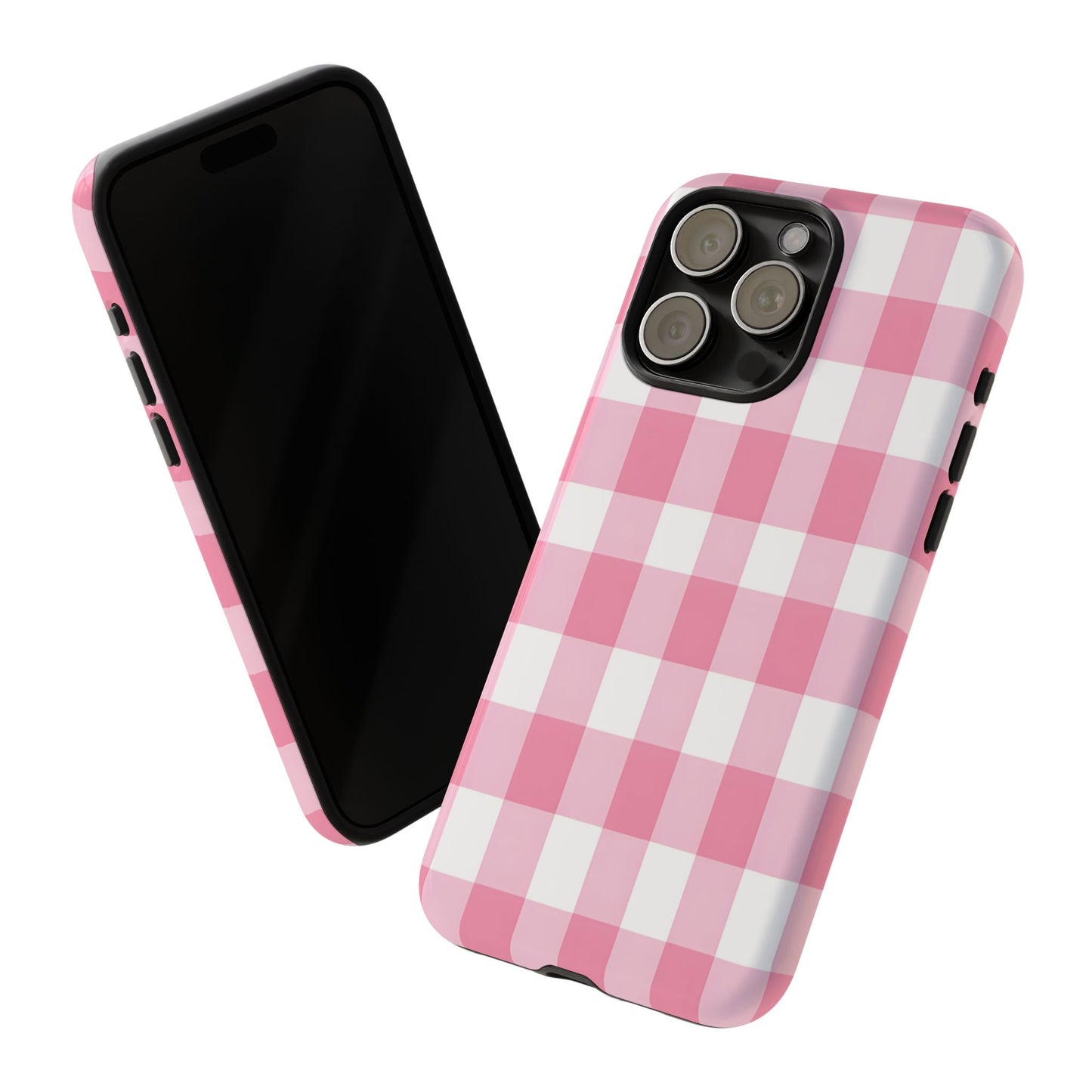 Pink Gingham Cute Phone Case Cover, for Fashion Lovers, Gift for Her, Stylish Tech Accessory, Perfect for Birthdays & Holidays