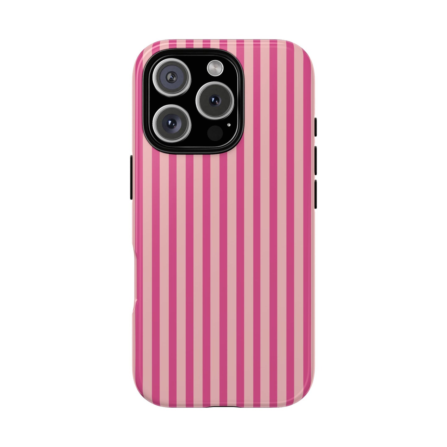 Pink Stripe Everyday Phone Case Cover, Protective Smartphone Cover, Trendy Accessories