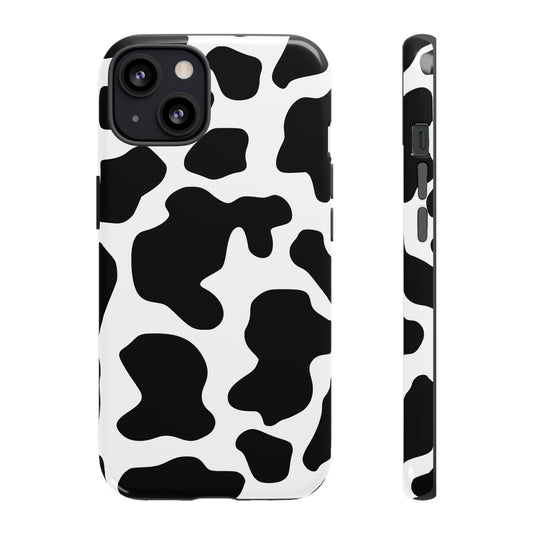 Black Cow Print Phone Case Cover for  iPhone, Samsung, Google Phones