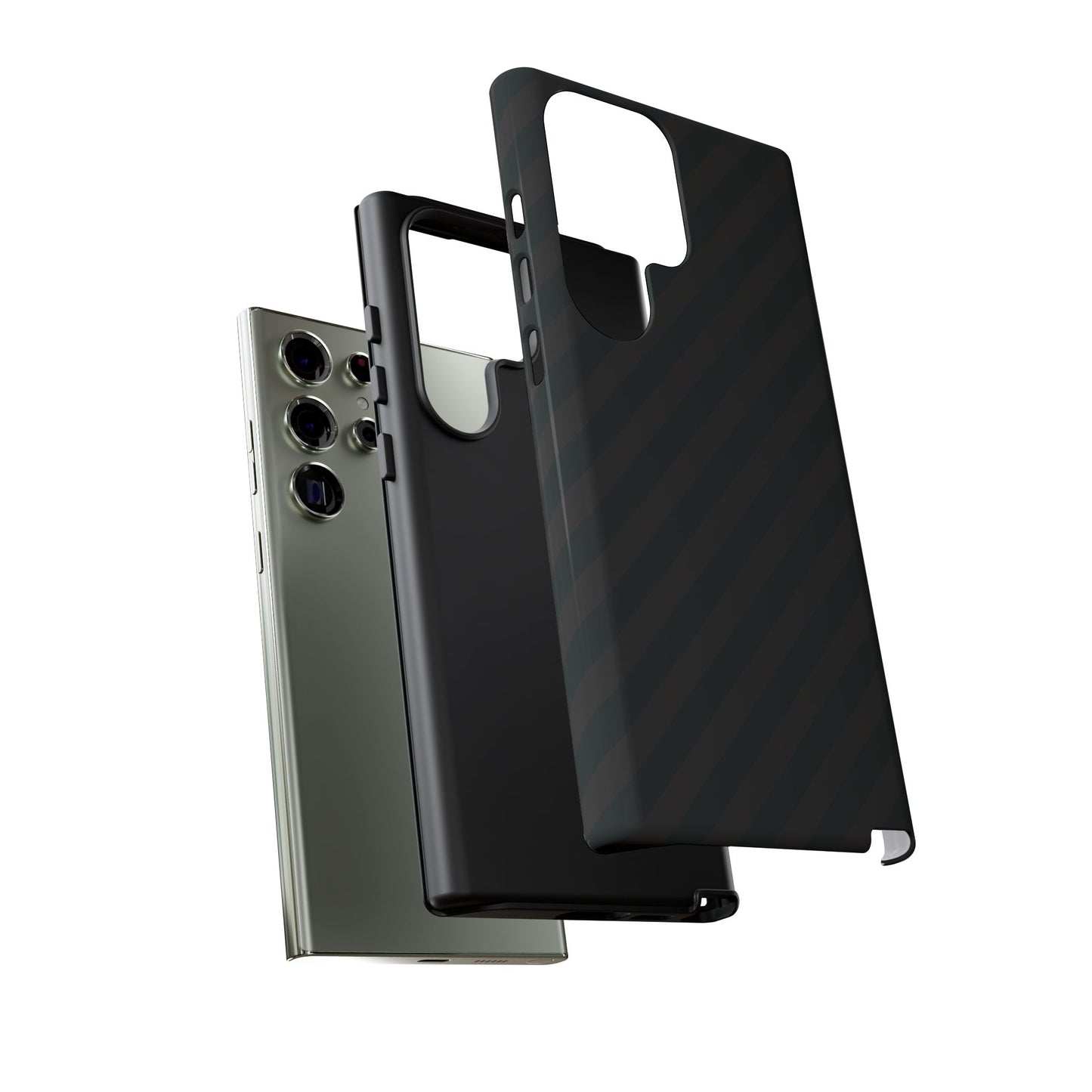 Phone Case, Black Diagonal Pattern Tough Gloss Finish Protective Cover, iPhone, Samsung, Google Pixel, Unique Geometric Design, Gift