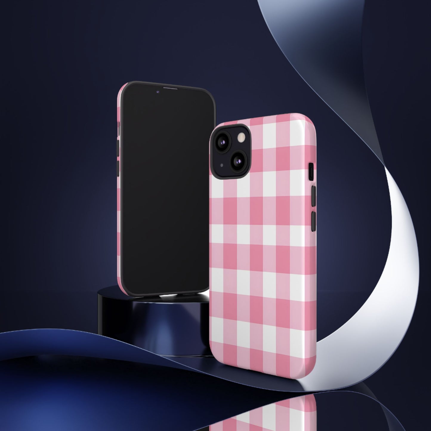 Pink Gingham Cute Phone Case Cover, for Fashion Lovers, Gift for Her, Stylish Tech Accessory, Perfect for Birthdays & Holidays