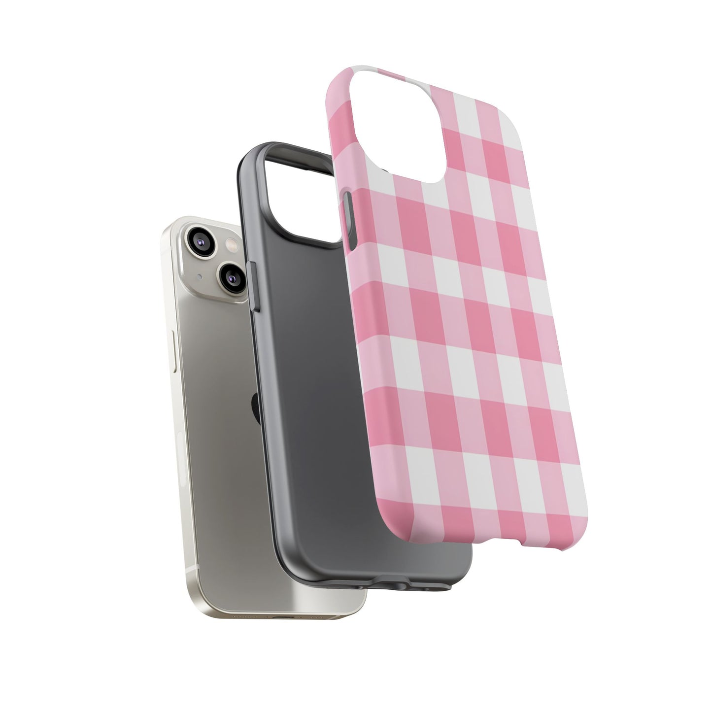Pink Gingham Cute Phone Case Cover, for Fashion Lovers, Gift for Her, Stylish Tech Accessory, Perfect for Birthdays & Holidays