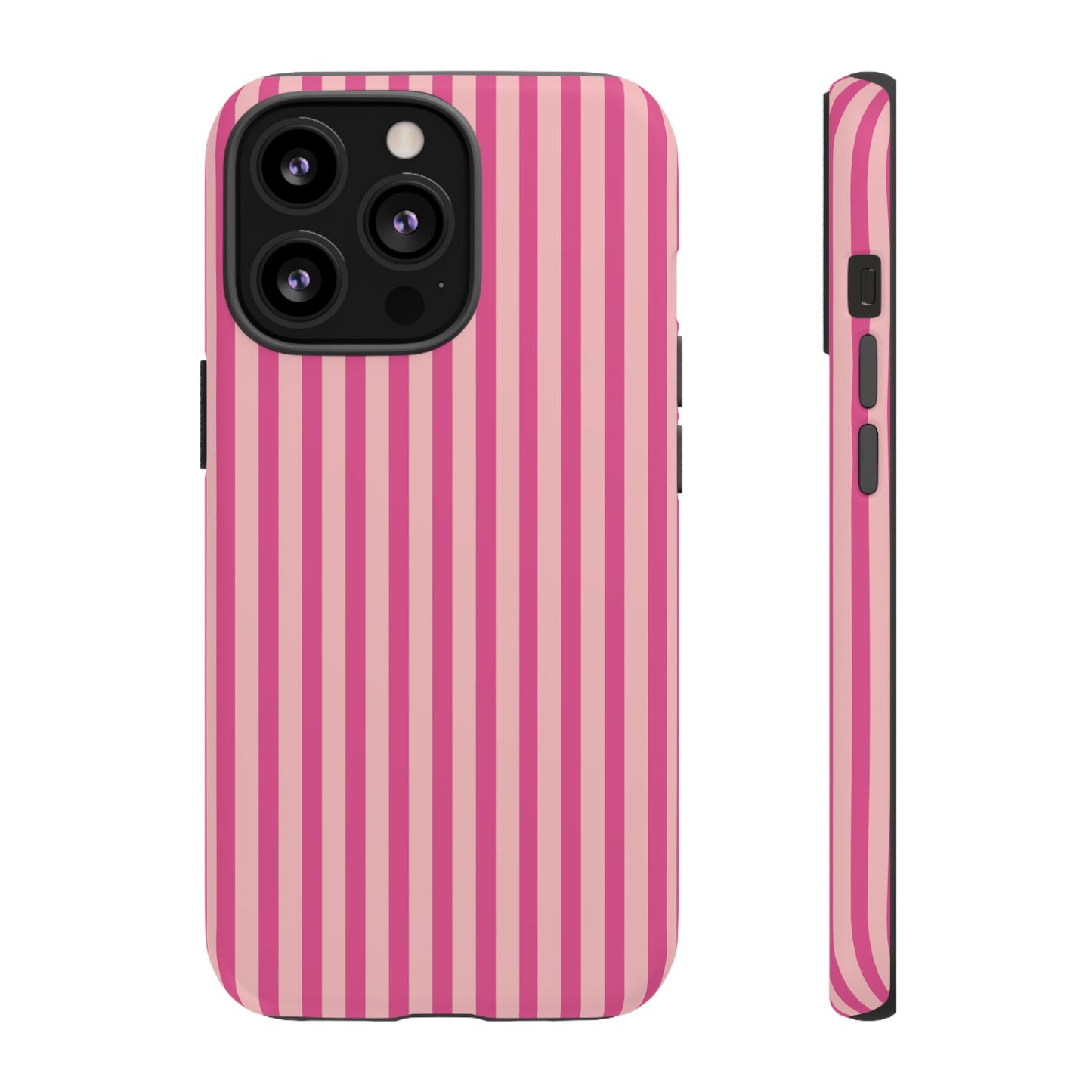 Pink Stripe Everyday Phone Case Cover, Protective Smartphone Cover, Trendy Accessories