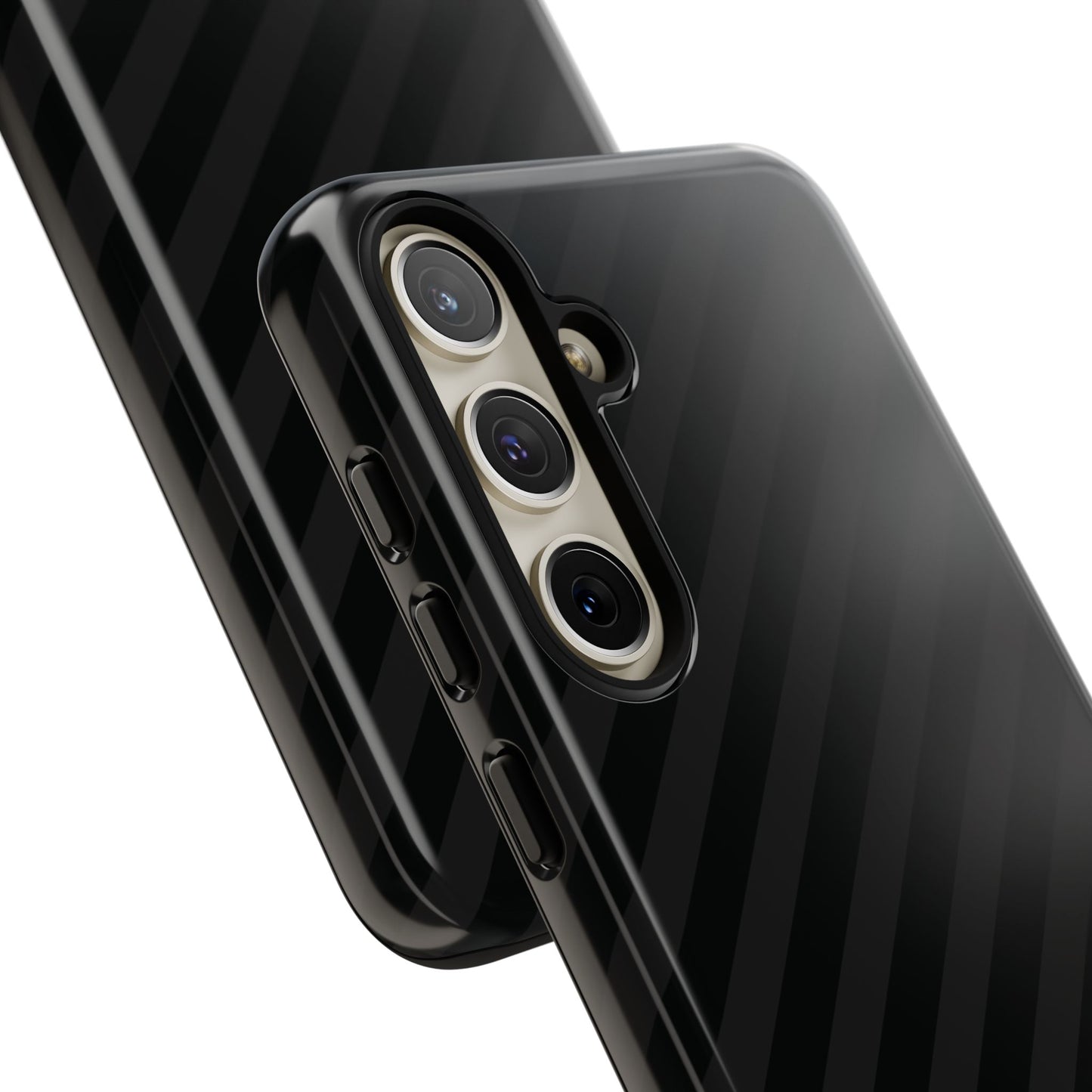 Phone Case, Black Diagonal Pattern Tough Gloss Finish Protective Cover, iPhone, Samsung, Google Pixel, Unique Geometric Design, Gift