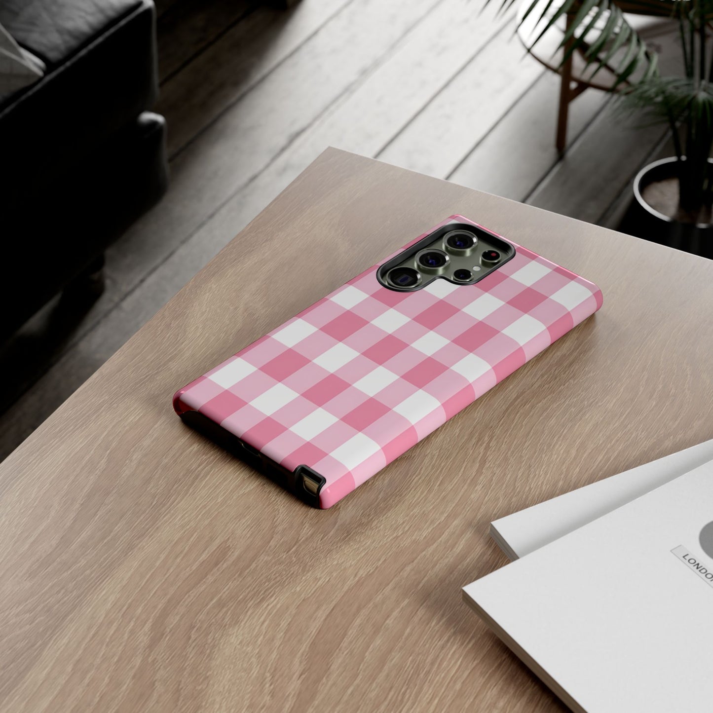 Pink Gingham Cute Phone Case Cover, for Fashion Lovers, Gift for Her, Stylish Tech Accessory, Perfect for Birthdays & Holidays
