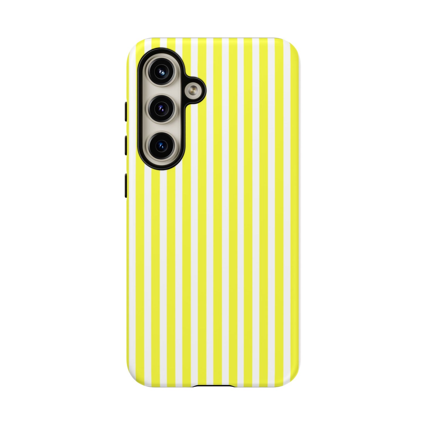 Phone Case Cover, Banana Yellow and White Striped Tough Case for iPhone Samsung Google, Protective Cellphone Cover, Hard Shell Phone
