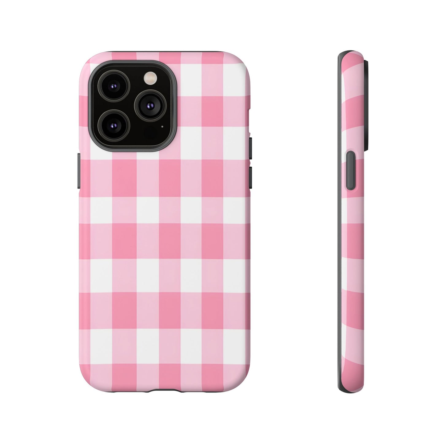 Pink Gingham Cute Phone Case Cover, for Fashion Lovers, Gift for Her, Stylish Tech Accessory, Perfect for Birthdays & Holidays