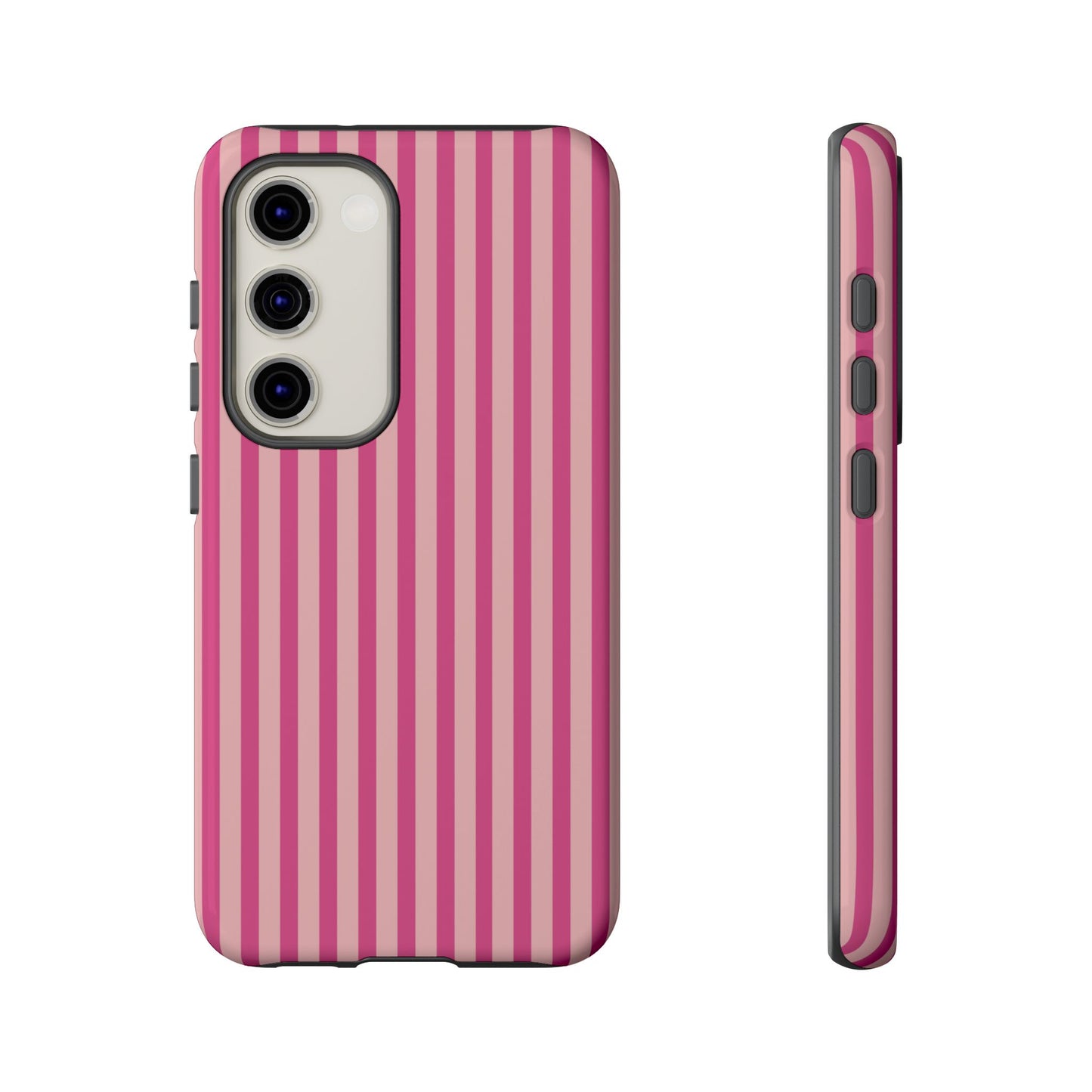 Pink Stripe Everyday Phone Case Cover, Protective Smartphone Cover, Trendy Accessories