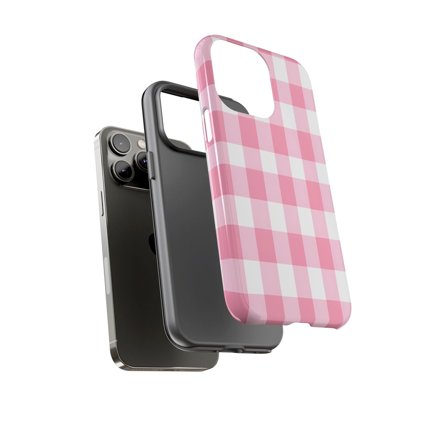 Pink Gingham Cute Phone Case Cover, for Fashion Lovers, Gift for Her, Stylish Tech Accessory, Perfect for Birthdays & Holidays