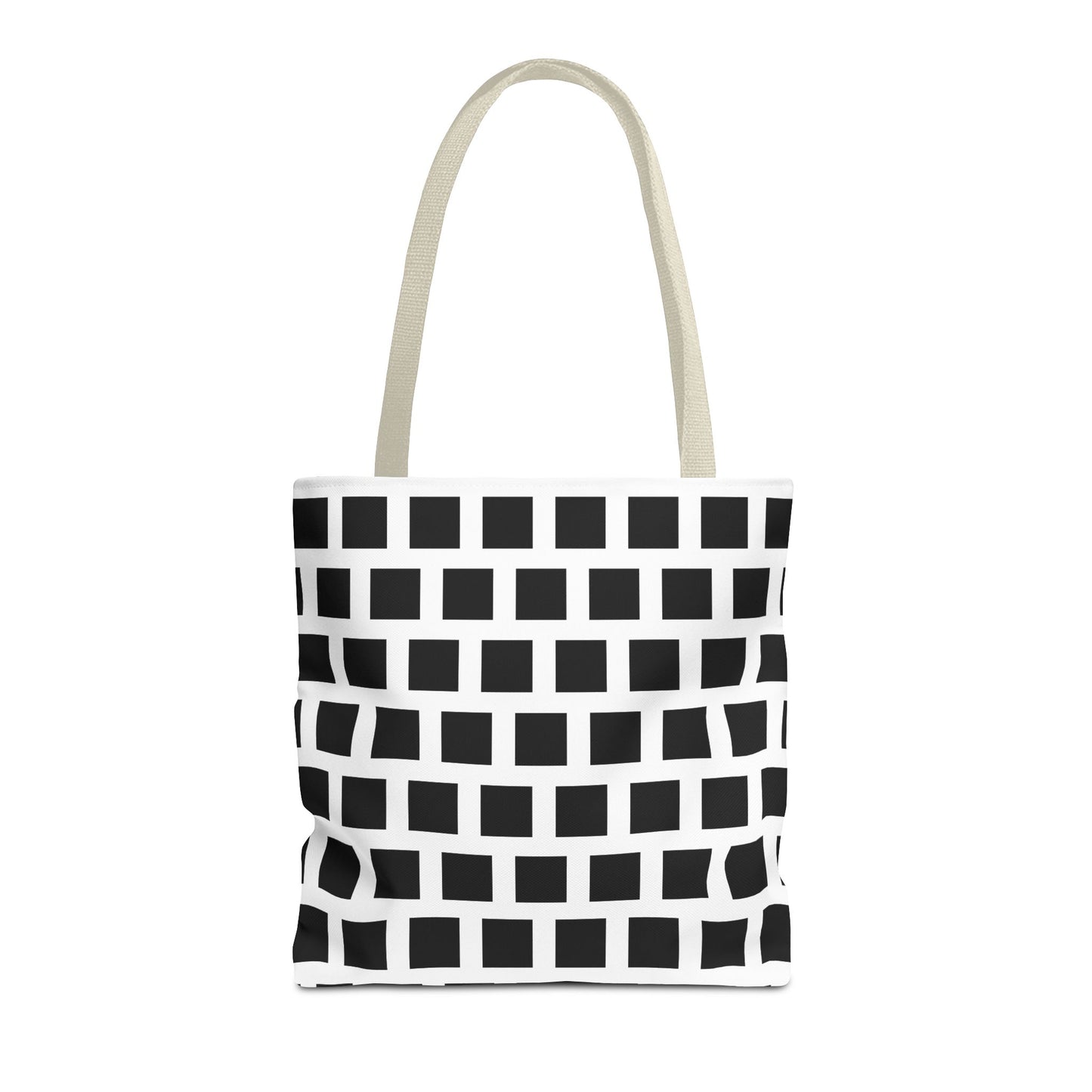 Black Square Pattern Tote Bag - Versatile and Durable Shoulder Bag