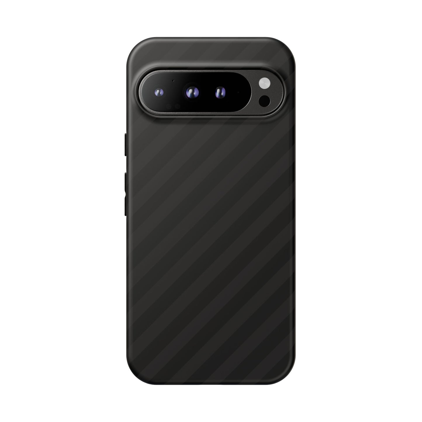 Phone Case, Black Diagonal Pattern Tough Gloss Finish Protective Cover, iPhone, Samsung, Google Pixel, Unique Geometric Design, Gift