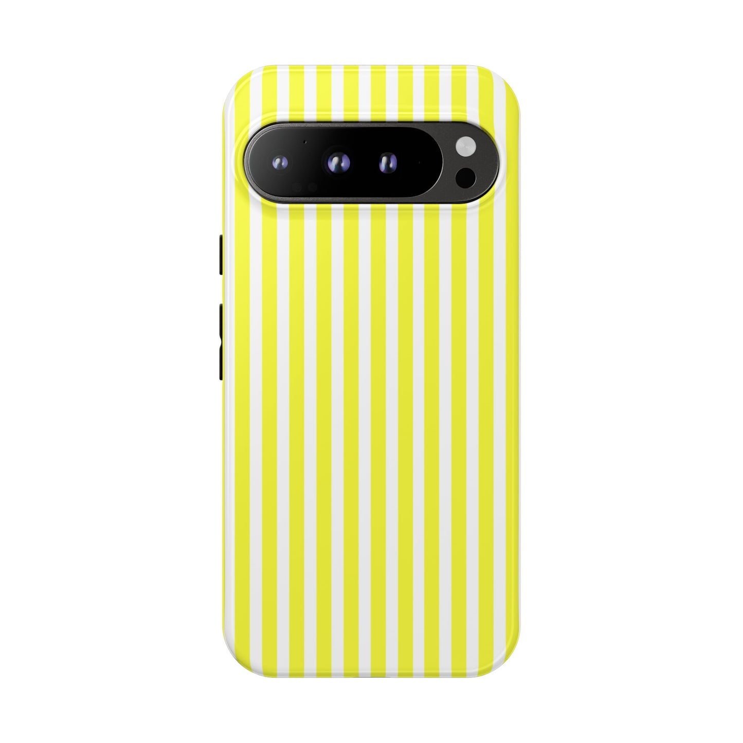 Phone Case Cover, Banana Yellow and White Striped Tough Case for iPhone Samsung Google, Protective Cellphone Cover, Hard Shell Phone