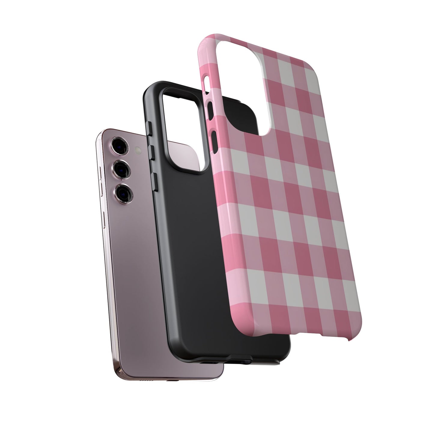 Pink Gingham Cute Phone Case Cover, for Fashion Lovers, Gift for Her, Stylish Tech Accessory, Perfect for Birthdays & Holidays