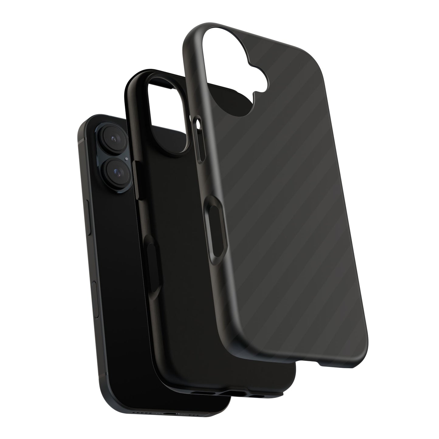 Phone Case, Black Diagonal Pattern Tough Gloss Finish Protective Cover, iPhone, Samsung, Google Pixel, Unique Geometric Design, Gift