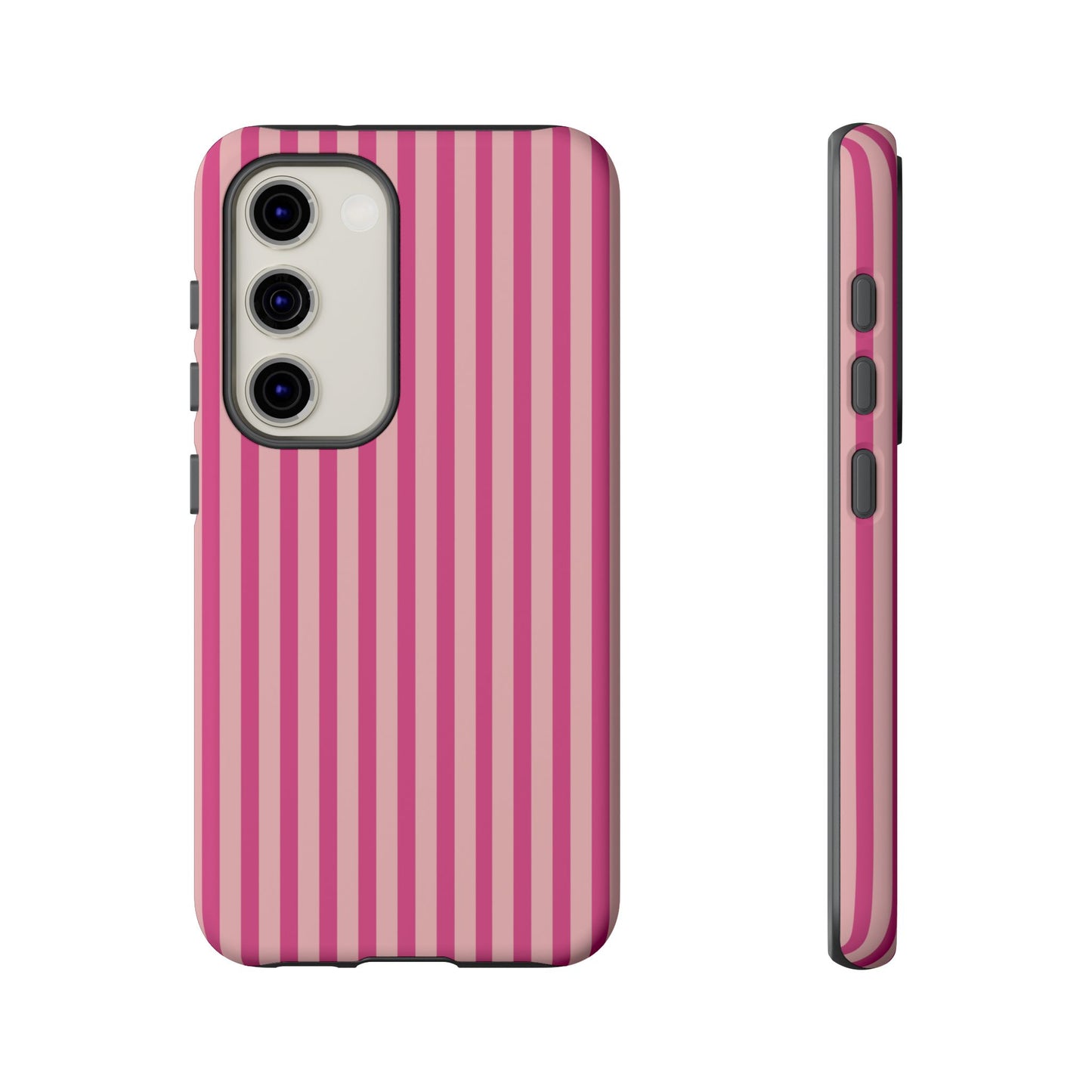 Pink Stripe Everyday Phone Case Cover, Protective Smartphone Cover, Trendy Accessories