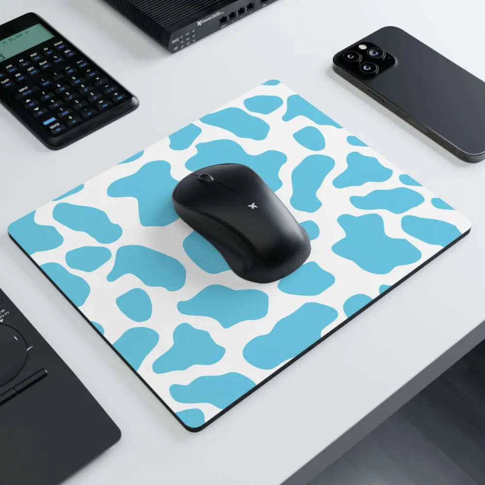 Aqua Cow Print Non Slip Mouse Pad - 9.3″ x 7.8’’ / Rectangle