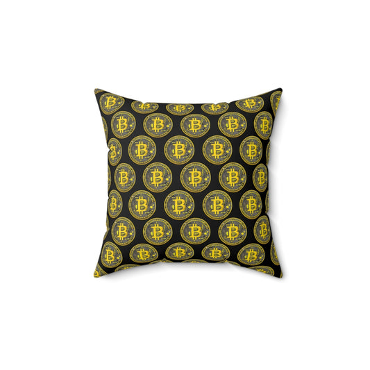 Bitcoin Polyester Square Pillow