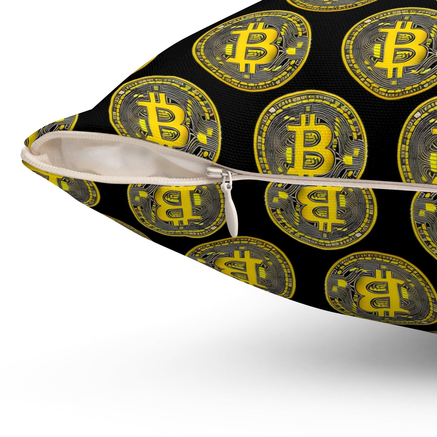 Bitcoin Polyester Square Pillow
