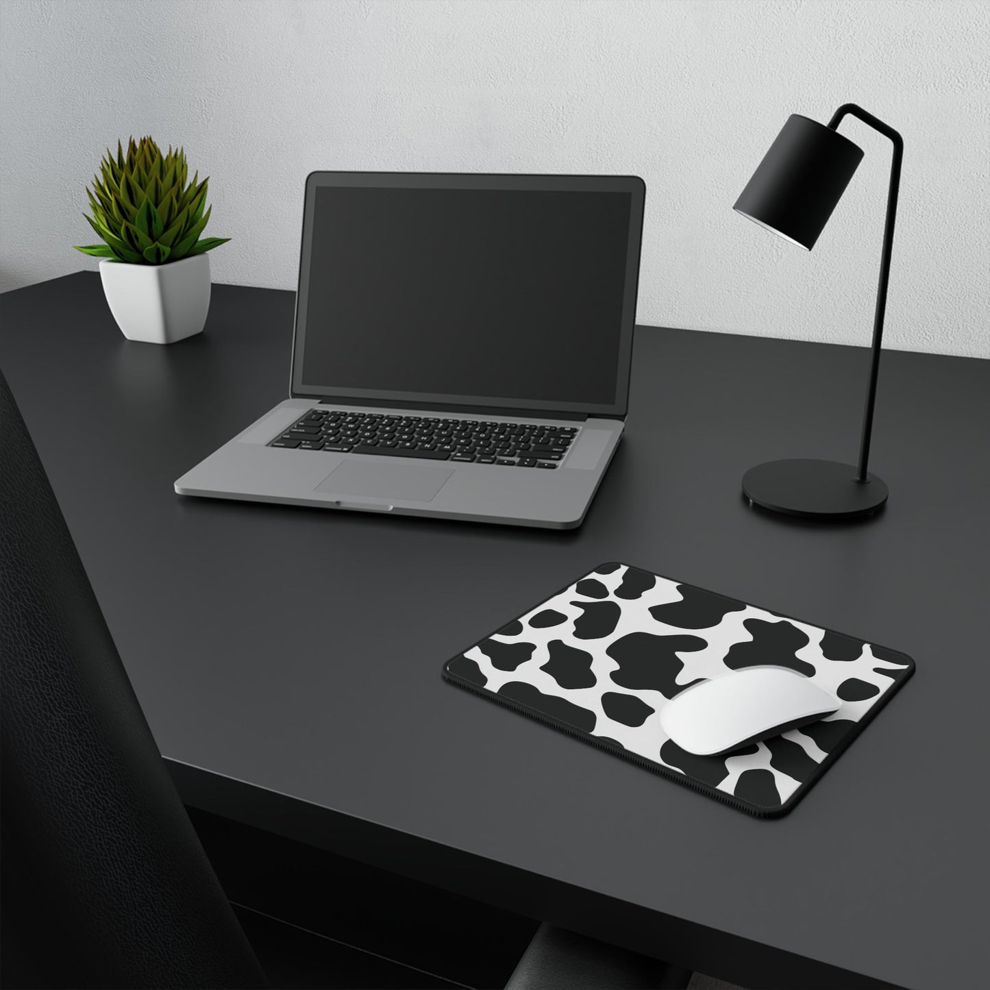 Black and White Cow Print Non-Slip Computer Desk Mouse Pad Mat - 9.5’’ × 8’’ - Home Decor