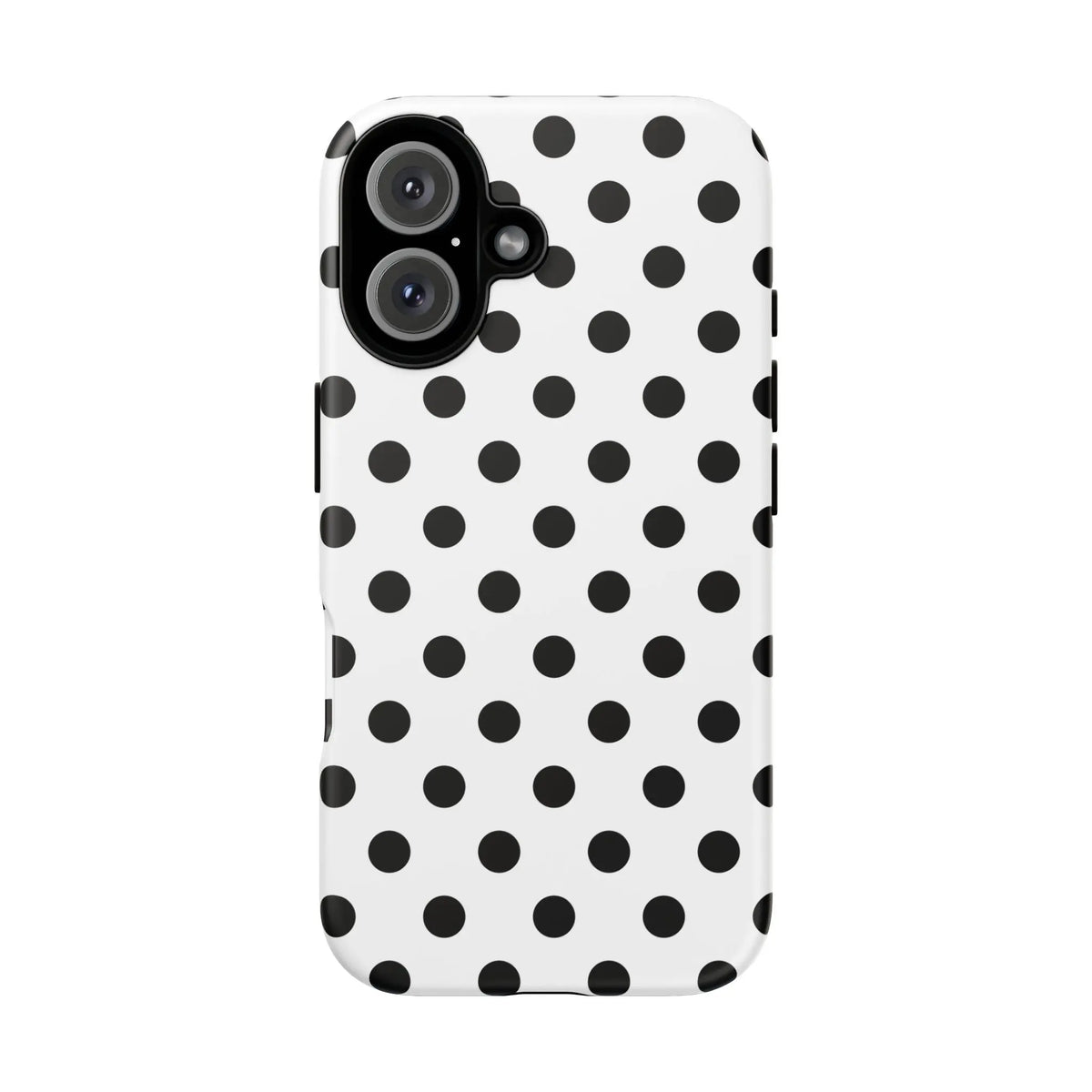 Black White Polka Dot Phone Case Cover. Phone accessories. - iPhone 16 / Matte - Mobile Phone Cases