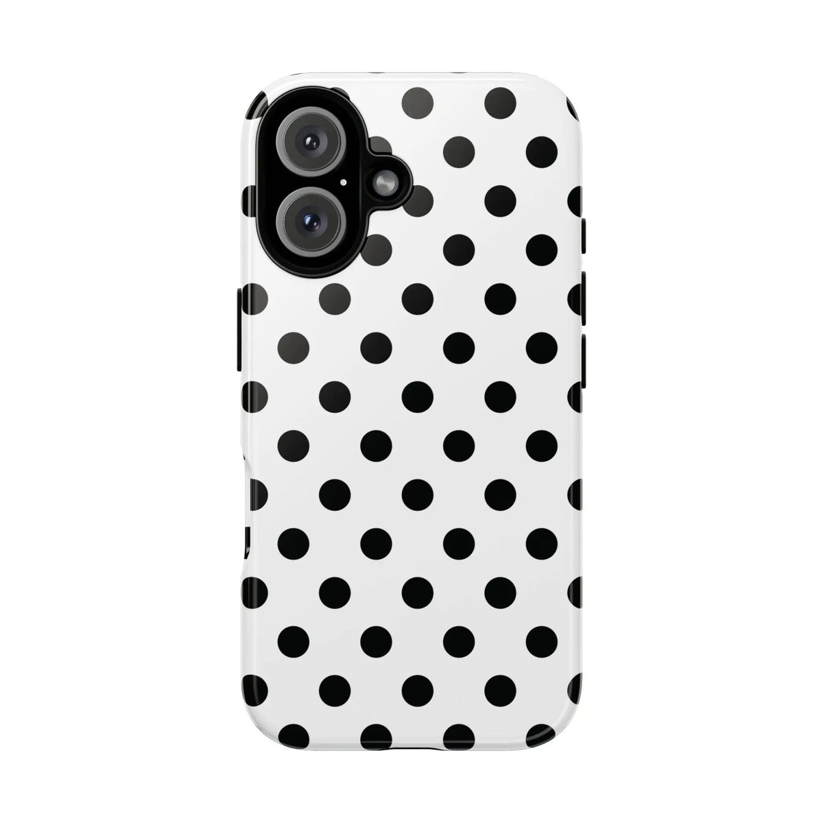 Black White Polka Dot Phone Case Cover. Phone accessories. - iPhone 16 / Glossy - Mobile Phone Cases