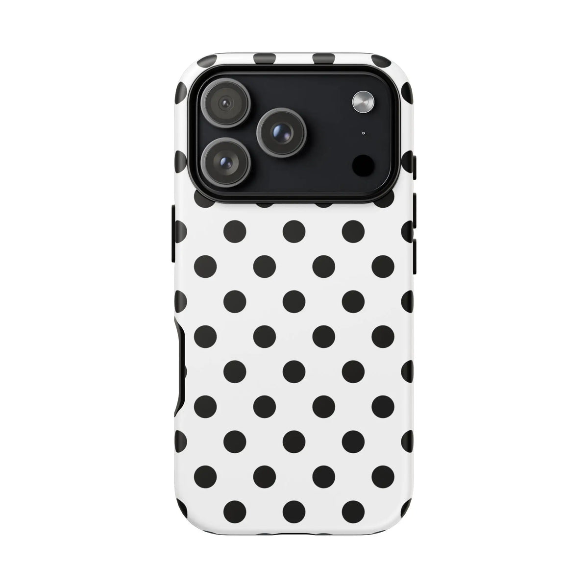 Black White Polka Dot Phone Case Cover. Phone accessories. - iPhone 17 Pro / Matte - Mobile Phone Cases
