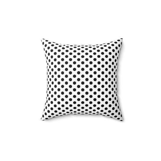 Black White Polkadot Double Sided Square Throw Pillow